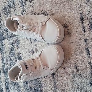 White leather vans size youth 3